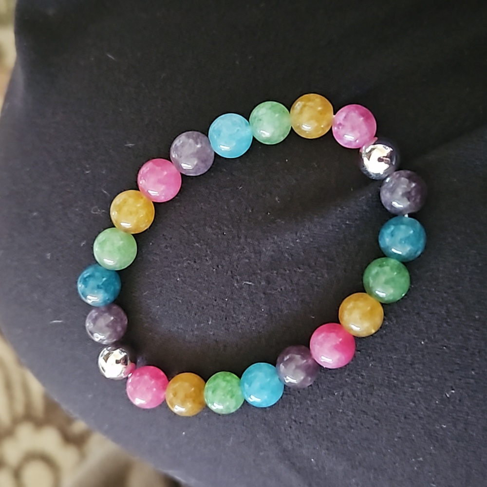 Tourmaline agate stretch bracelet